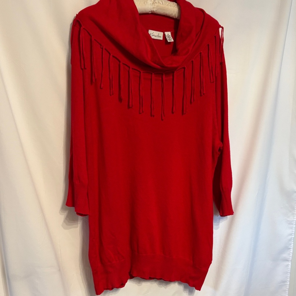 Kim Rogers Valentine’s Day Red Cowl Neck Sweater 1X